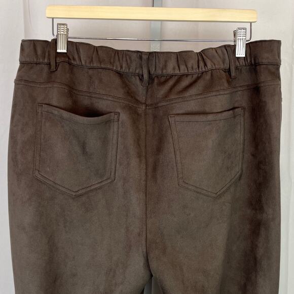 J. JILL  18 Taylor Luxe Faux Suede Ankle Pants Straight Leg Zip Fly Mocha Brown - Picture 6 of 11